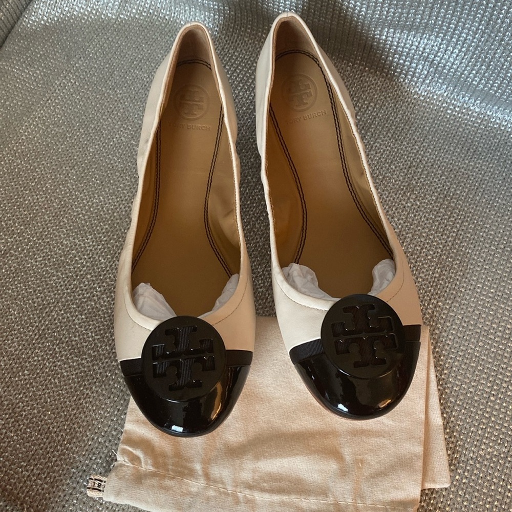 NEW Tory Burch Minnie Cap Toe Ballet Flats 8.5